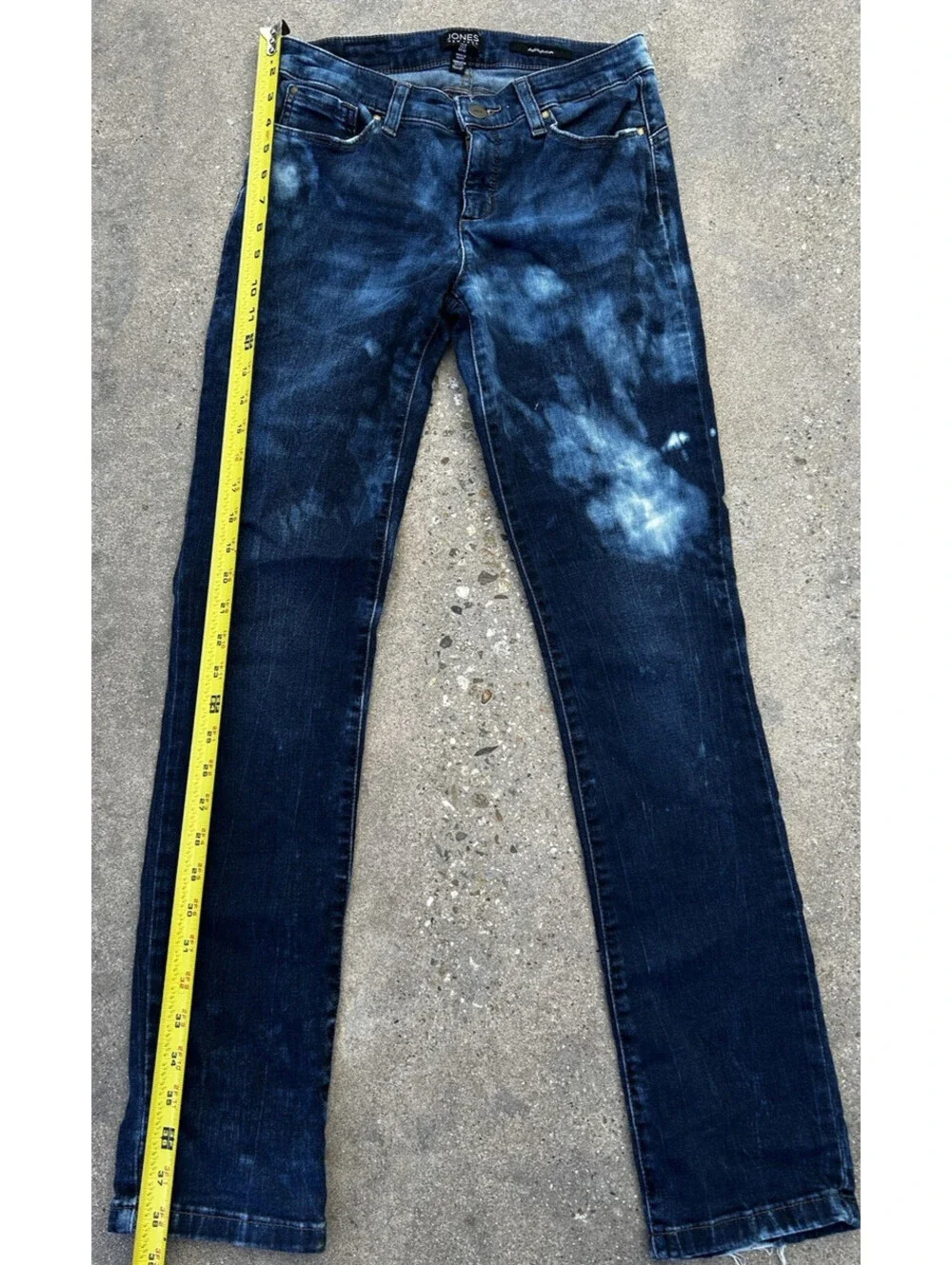 Jones New York Maddison Skinny Jeans 2 Blue Stretch Denim Slim Fit Tie Dyed